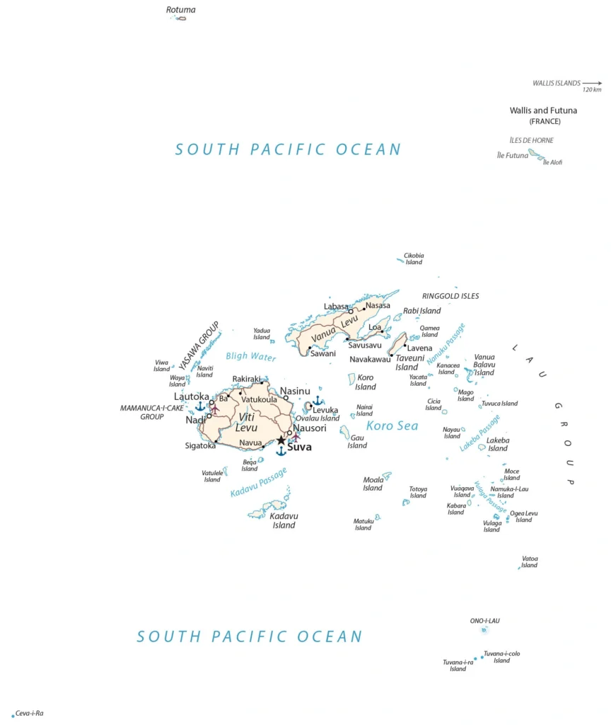 Map highlighting event location in Fiji