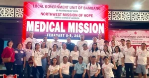 Volunteers and participants posing for a group photo